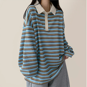 Puff Waffle Collar Sweatshirt T-shirt