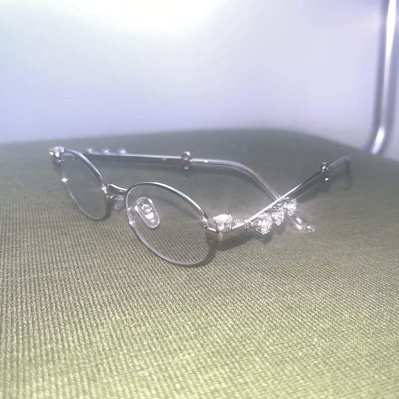 Kilber Side Cubic Round Silver-rimmed Glasses