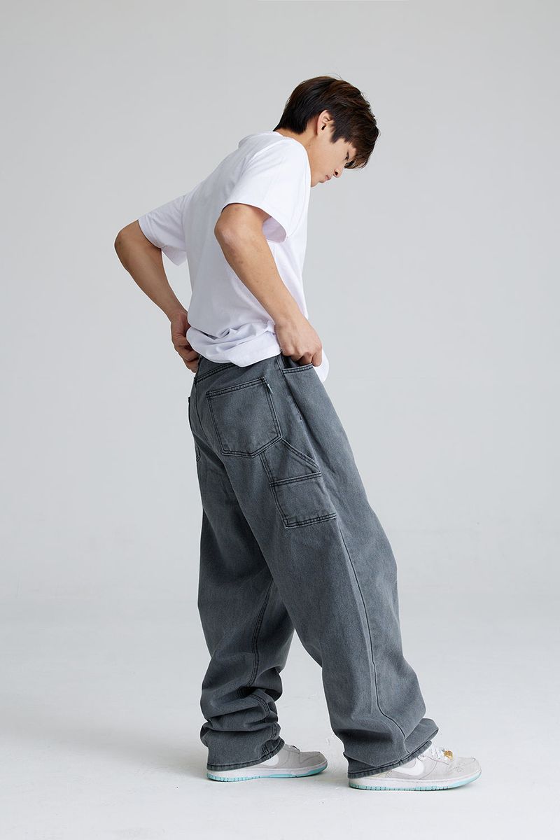 CARPENTER LOOSEFIT DENIM PANTS GRAY