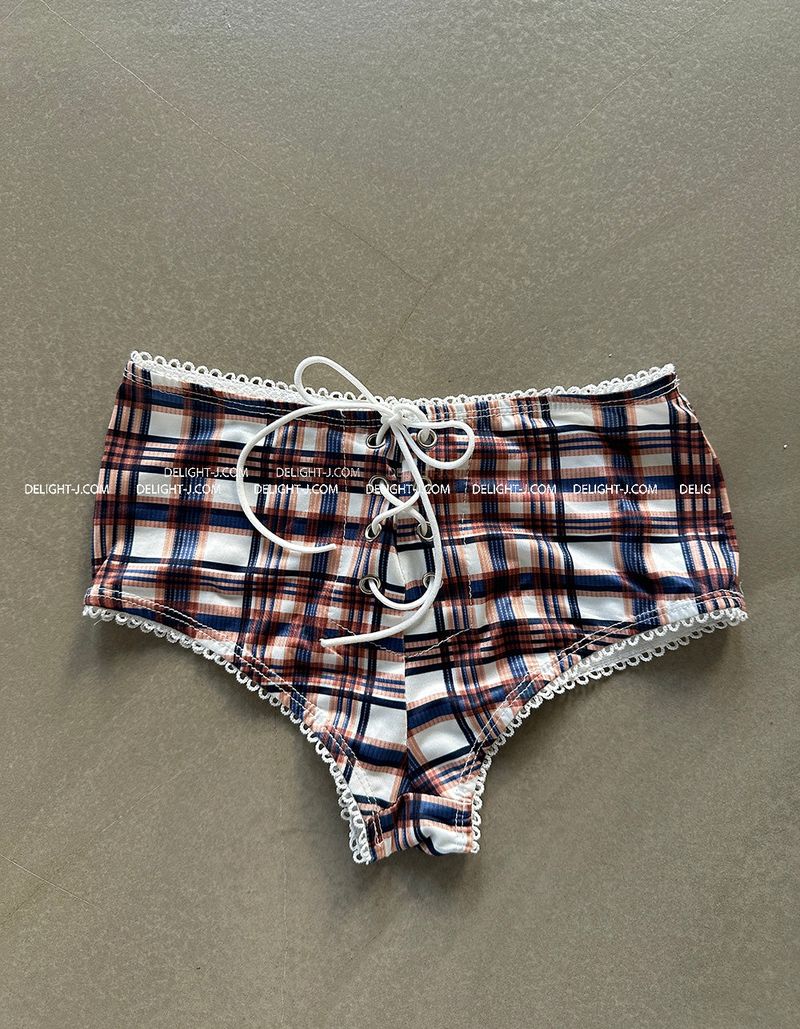 checkered corset bikini