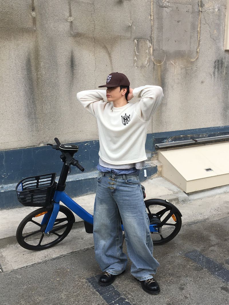 No.1686 twin emblem KNIT T