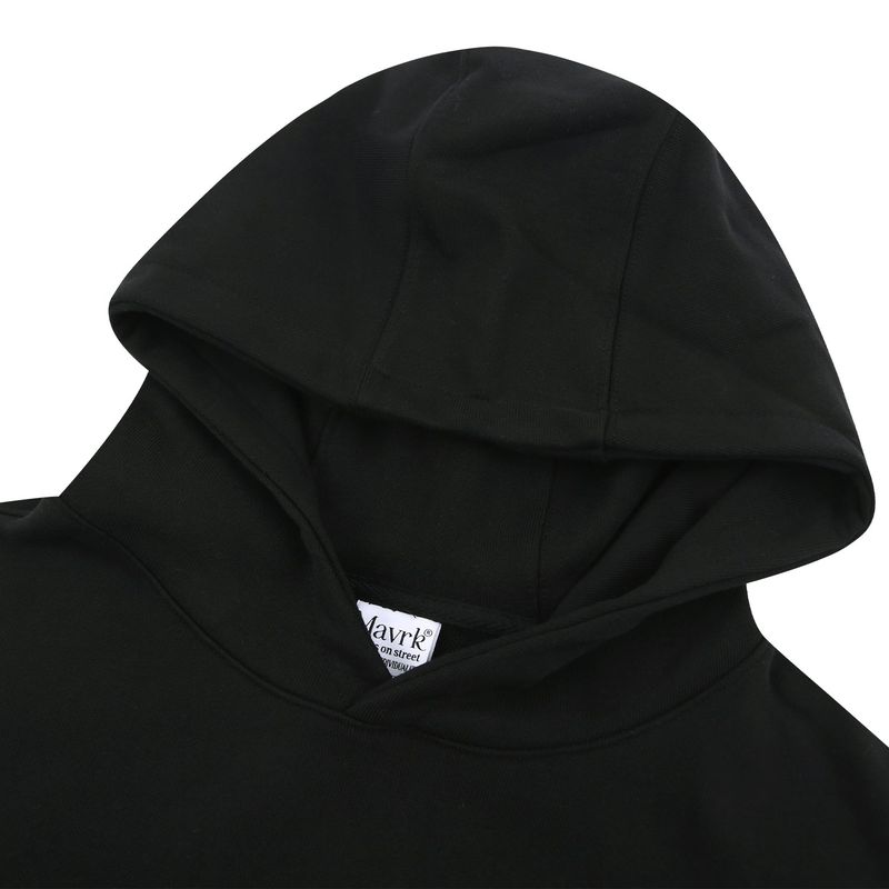 MVR PATCH LOGO SLEEK HOODIE SWEATSHIRT BLACK