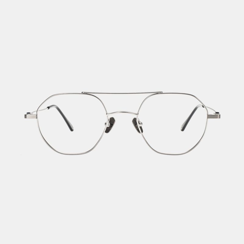 Knouun Round titanium glasses CODE. 103. A Sizzy Silver