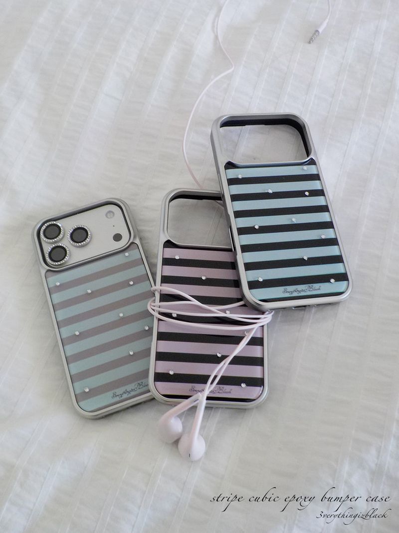 stripe epoxy bumper case [mint brown]