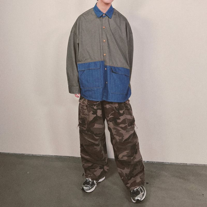 switch panel check shirt_blue