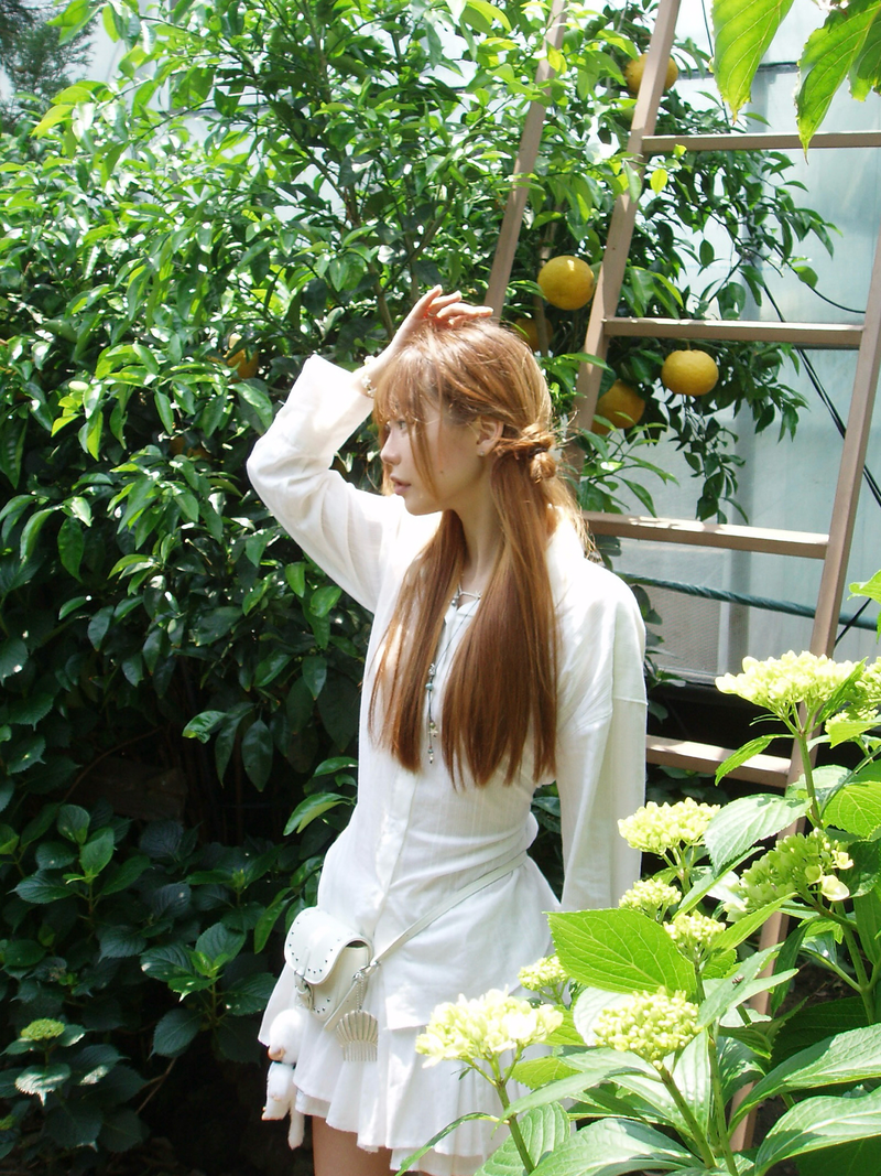 [prts made] side string 2-tier frill short skirt (ivory)