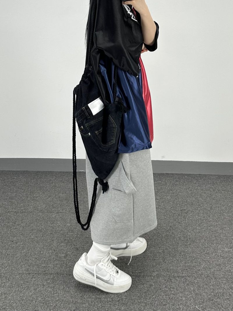 denim rope gym sack