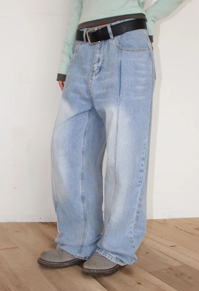SEAM WASHED WIDE DENIM