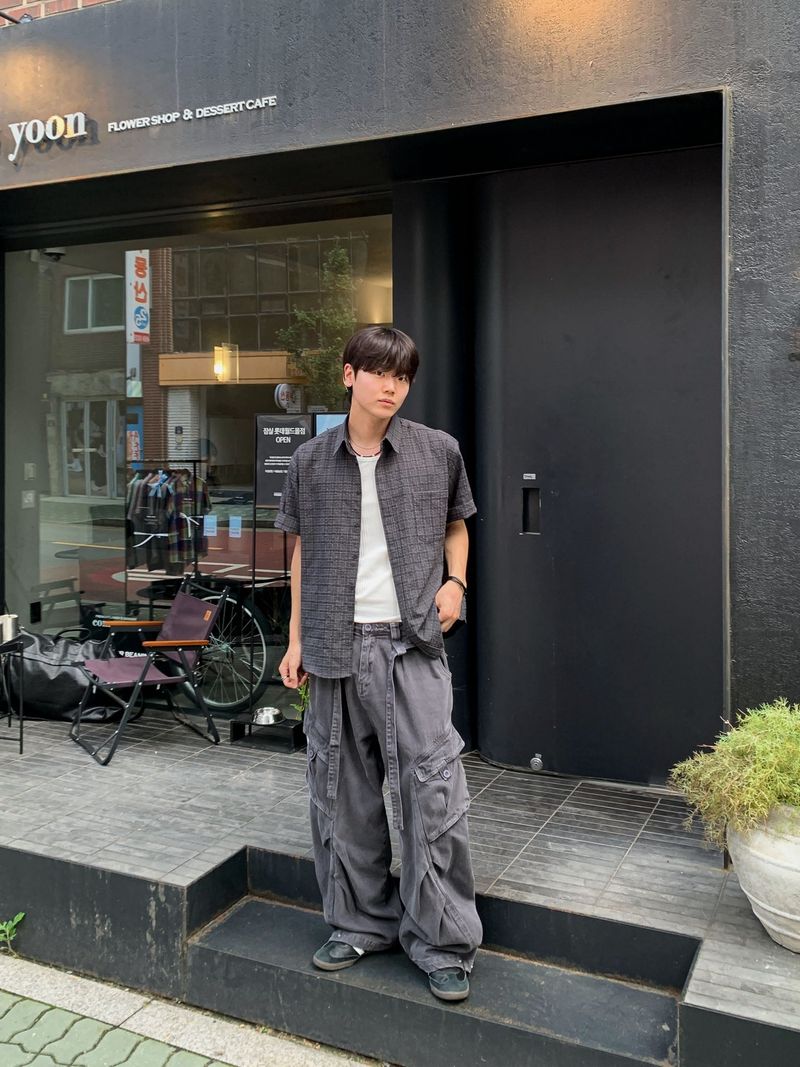 Mono Embossed Check Short Sleeve Shirt