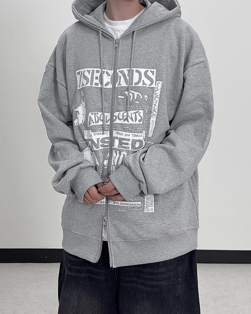 Second Oversized Fit Hoodie Zip-Up
