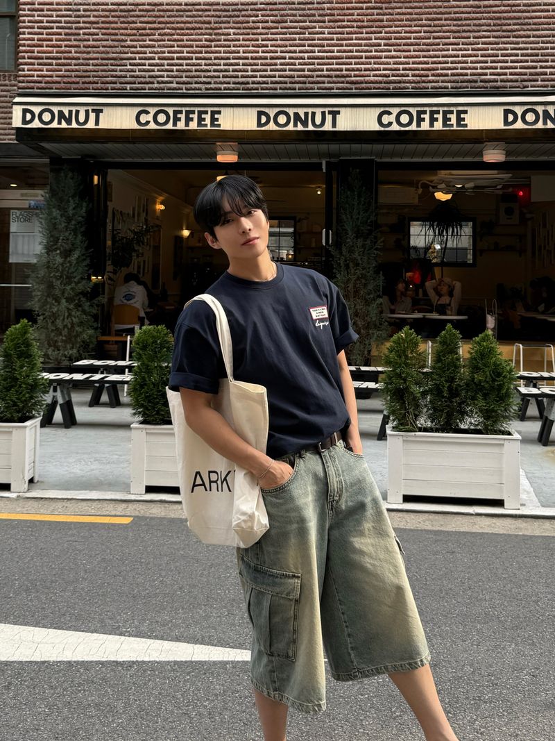 Fairy half cargo denim pants