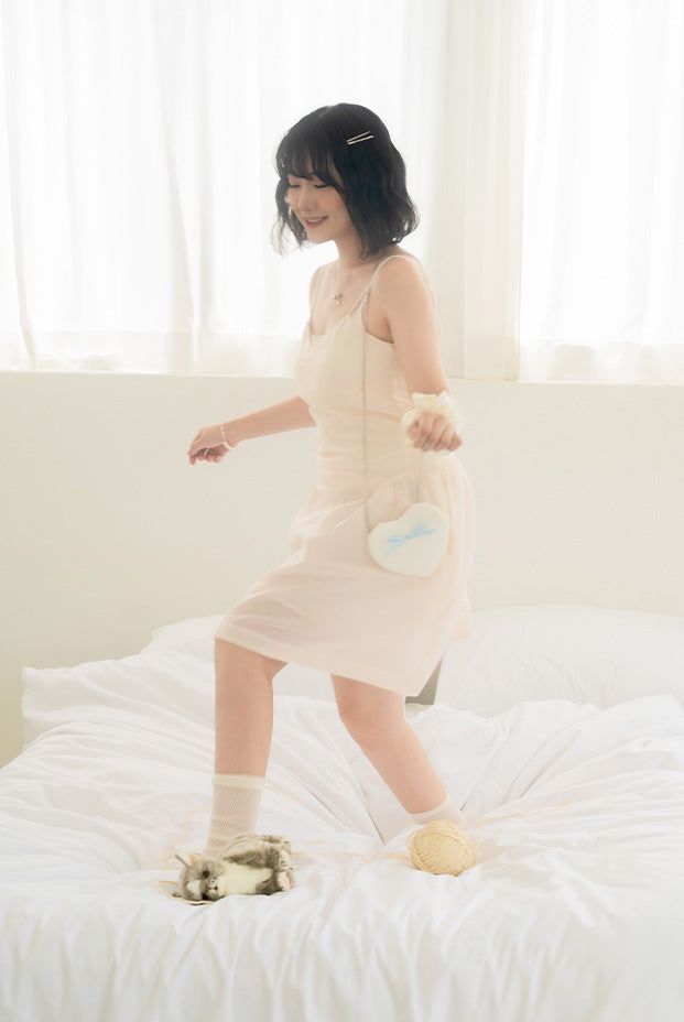 Ribbon Heart Bag _ White