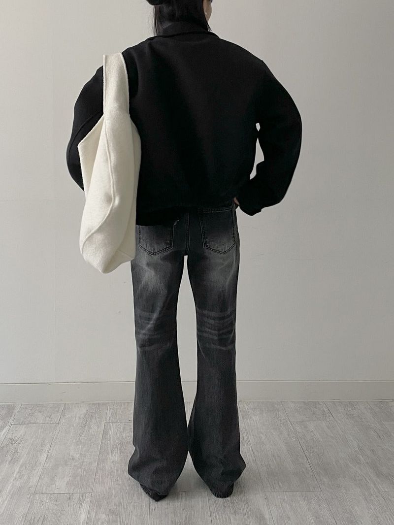 [unisex] 641 cat-washed bootcut denim pants