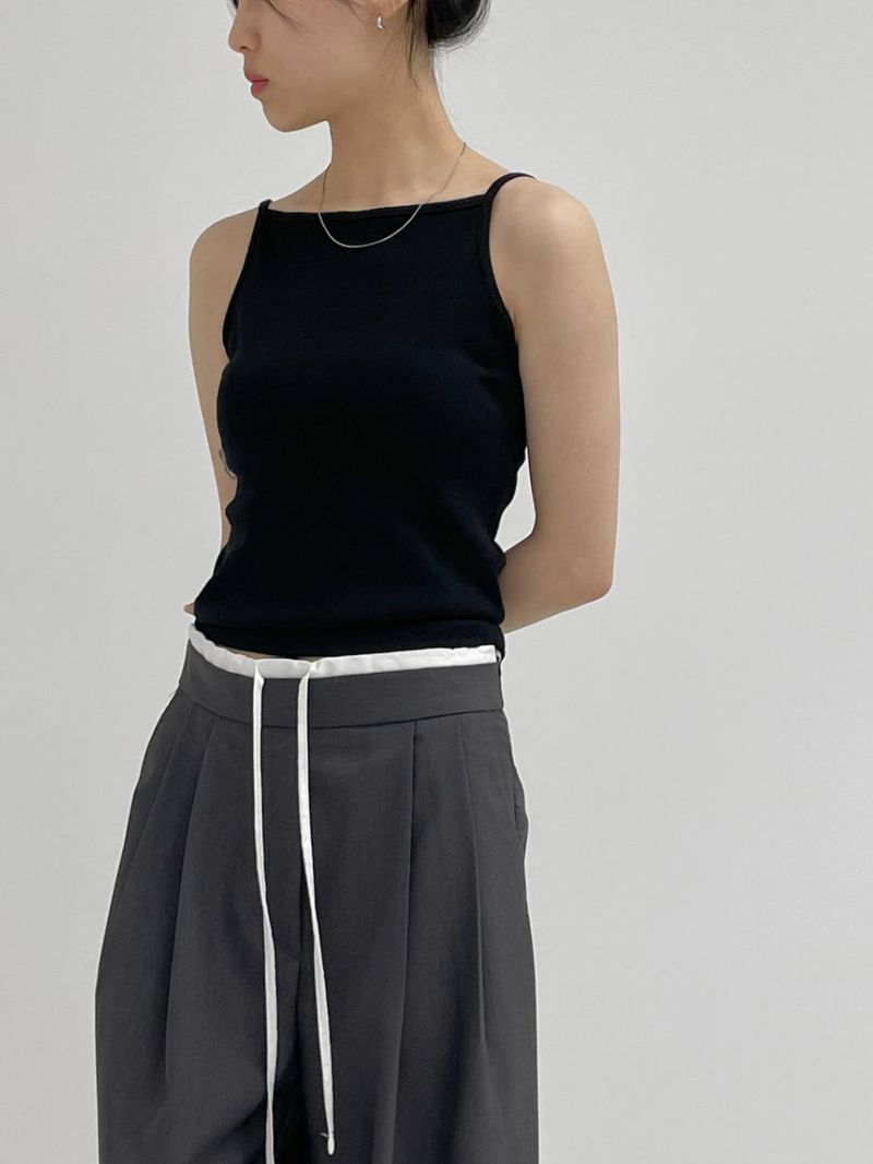 INCHANT ME(インチャントミー)の「Boat Neck Square Ribbed Sleeveless(Tops)」