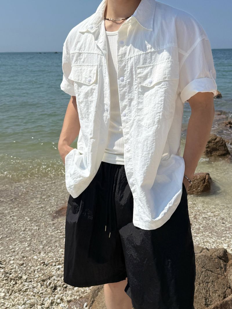 Swim nylon bermuda pants