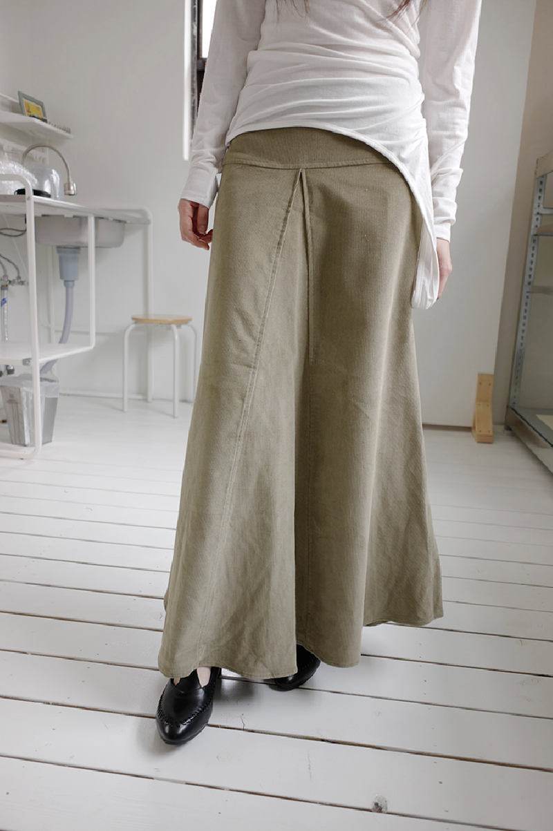 maxi corduroy skirt (2c)