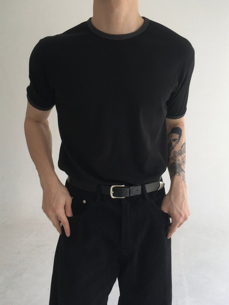 waffle ringer short sleeve(3colors)