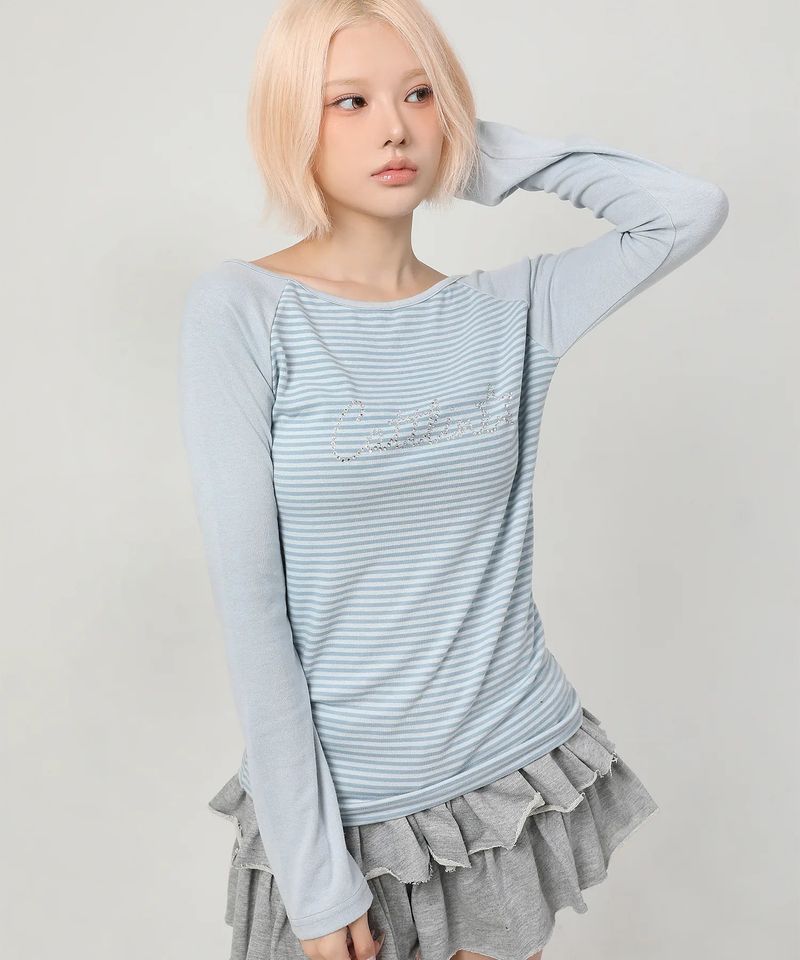 Stripe Reglan Long Sleeve_mint