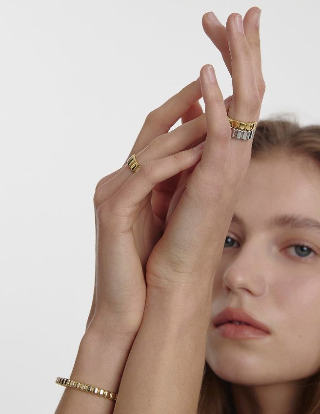 26SS★ Iceblock Silver Ring L