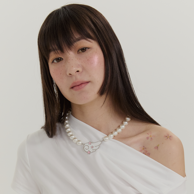 wing with stars PEARL necklace