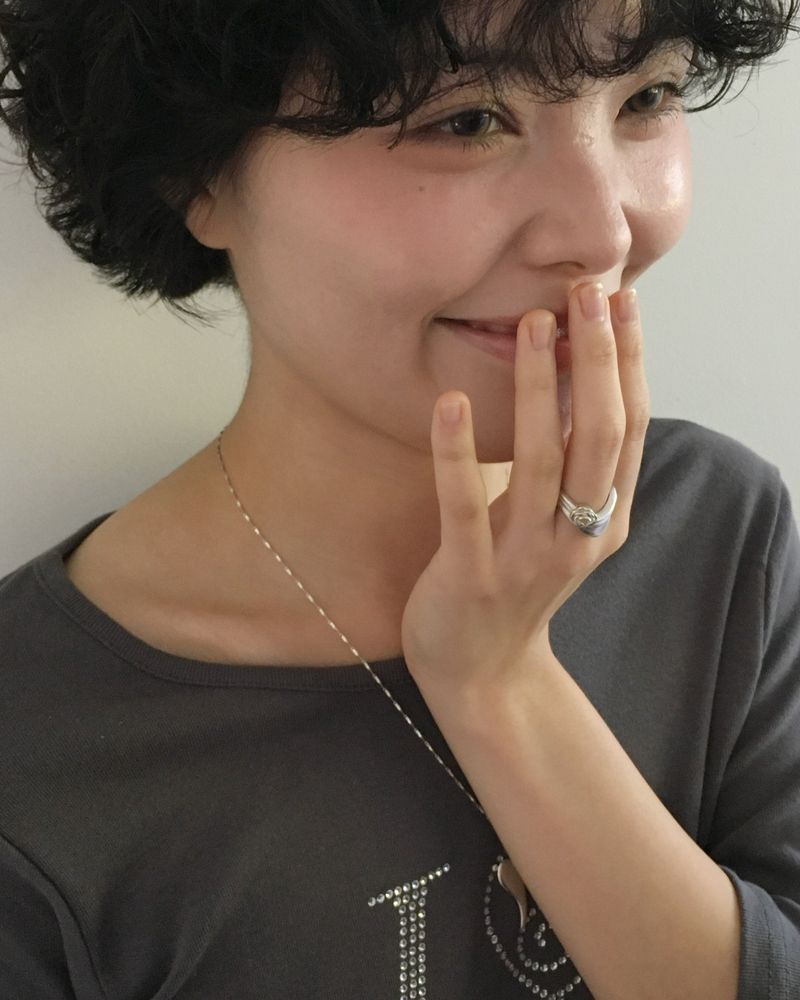 [925SILVER] RUCHE ROSE WAVE FRILL RING