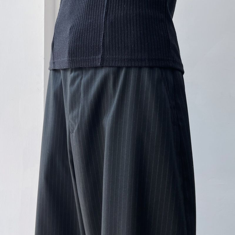 Draped Pinstripe Relaxed Trousers