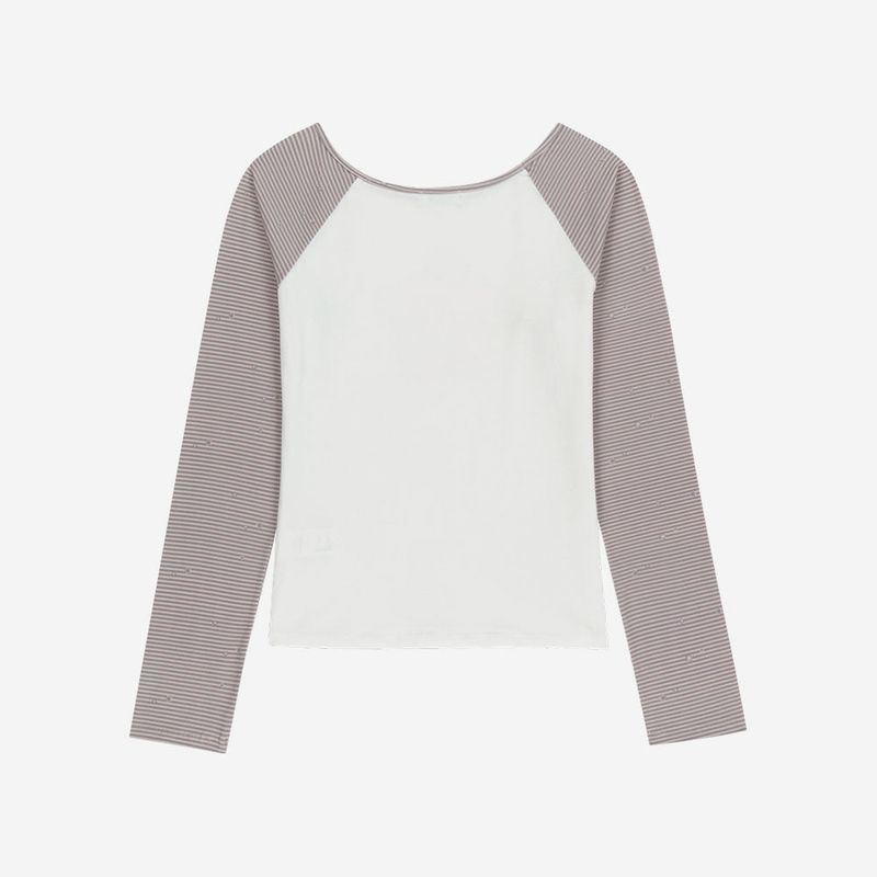 Stripe Raglan Long Sleeve / Pink