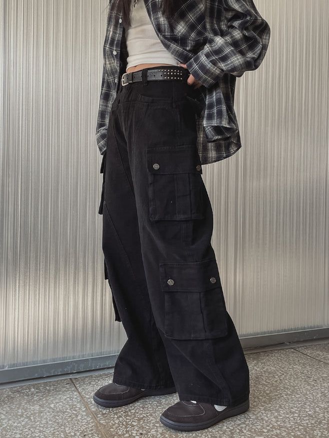 Torti cut stitch denim cargo pants