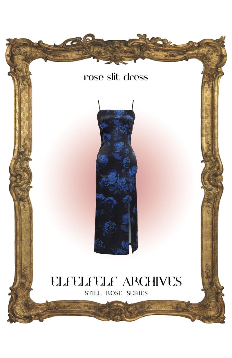 ROSE SLIT DRESS[blue]