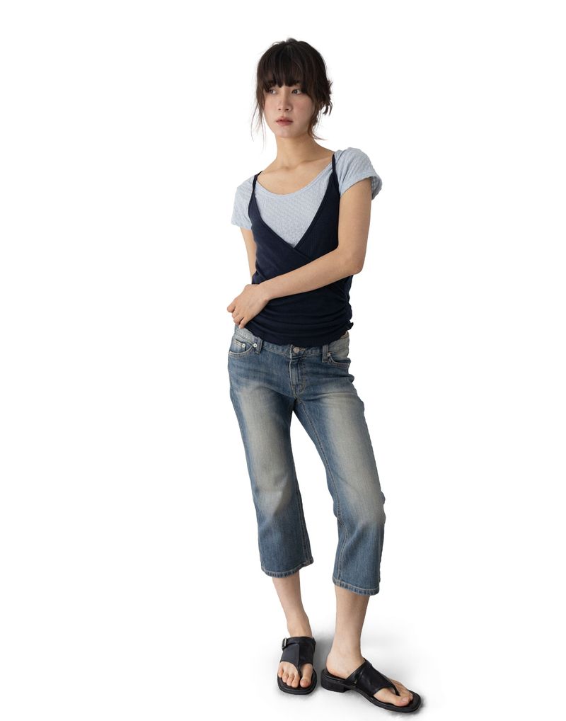 Vintage Capri Denim Pants (low-rise)