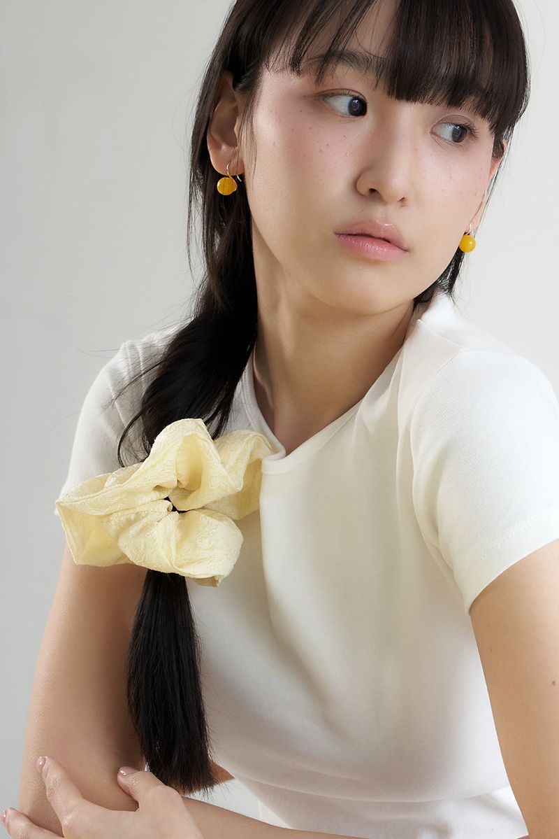 [silver925] amber ball hook earring