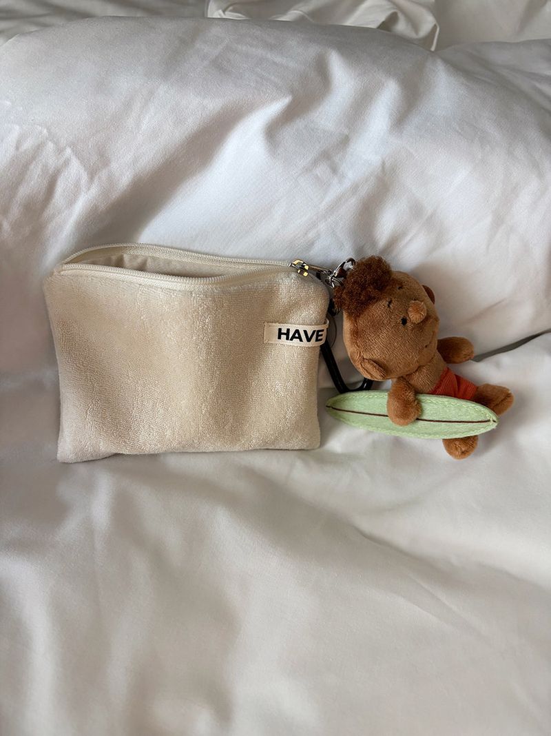 Terry flat pouch - sand , S size