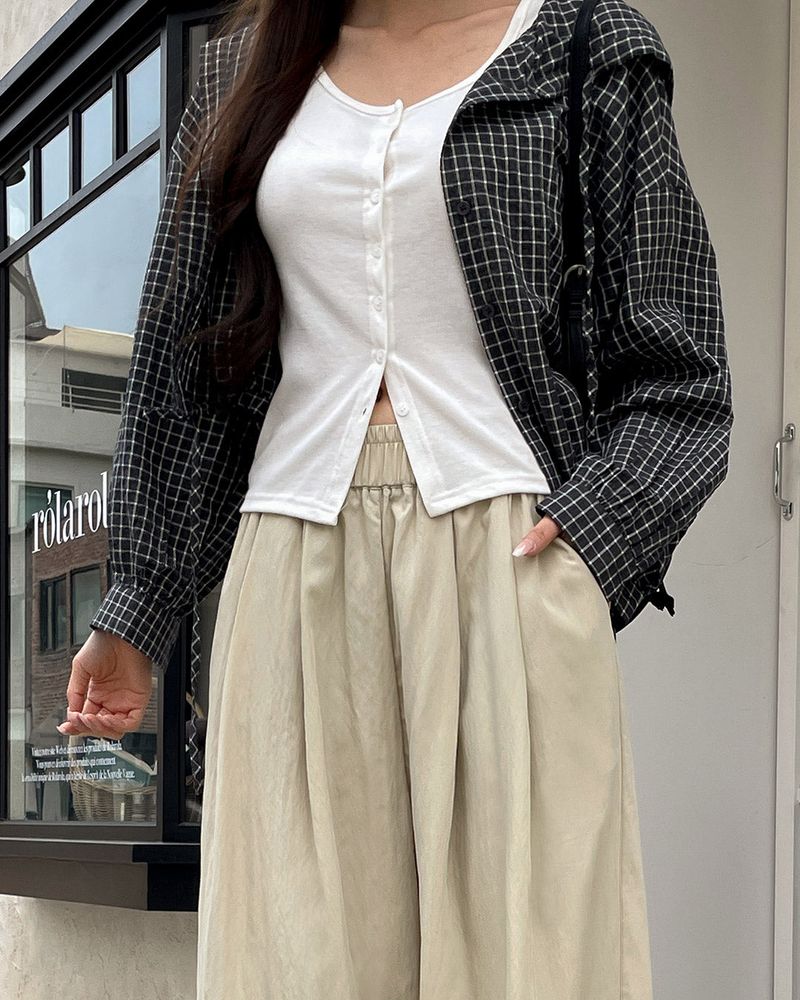 Robve hood check shirt