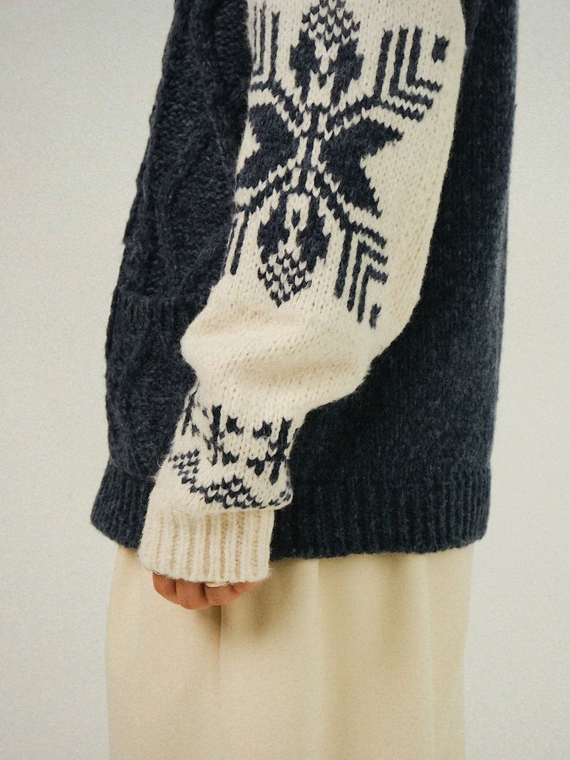 SH Winter Cowichan Nordic Zip-up Cardigan