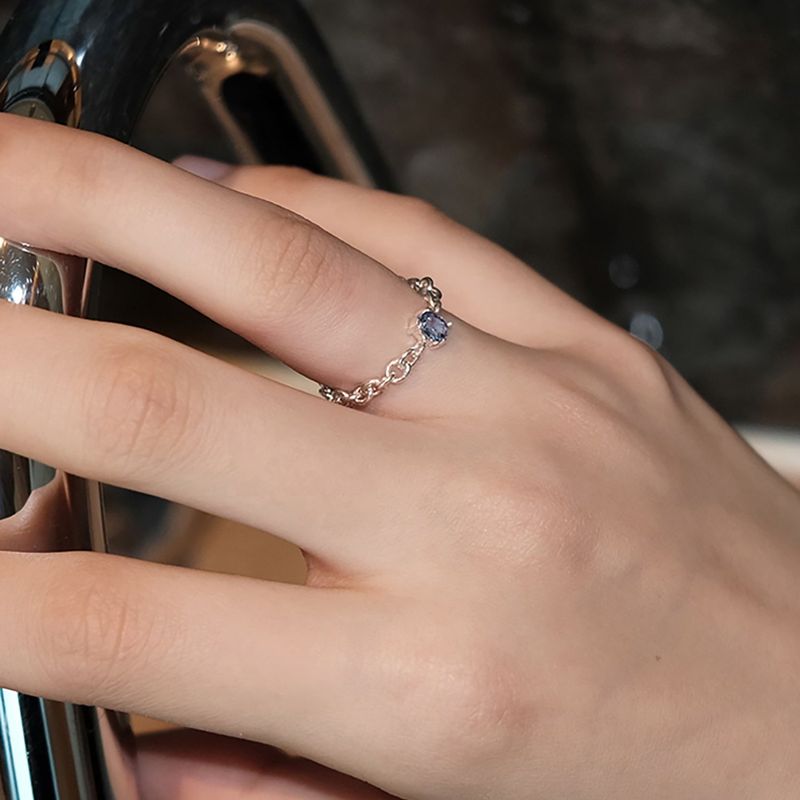 Tiny blue sapphire ring