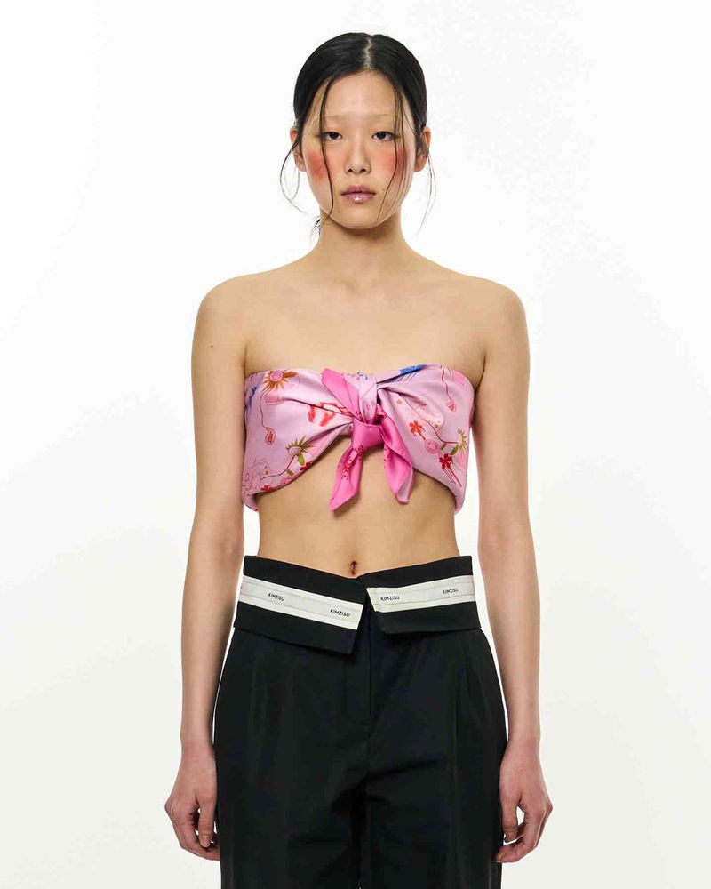 KIMZISU(キムジス)の「JOMO Motif Square Scarf _ Pink(Smartphone Accessories)」