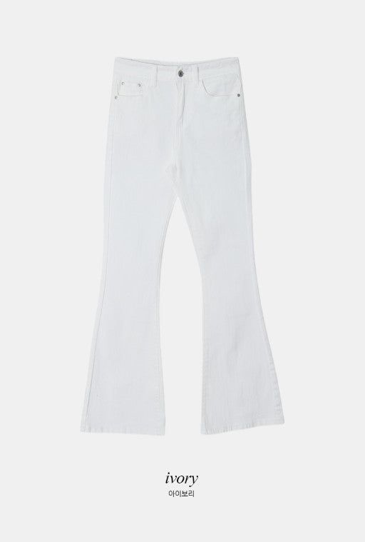 Slim Fit Cotton Bootcut Denim Pants (4color)