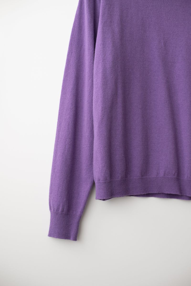 Cashmere turtle neck knit (Purple)