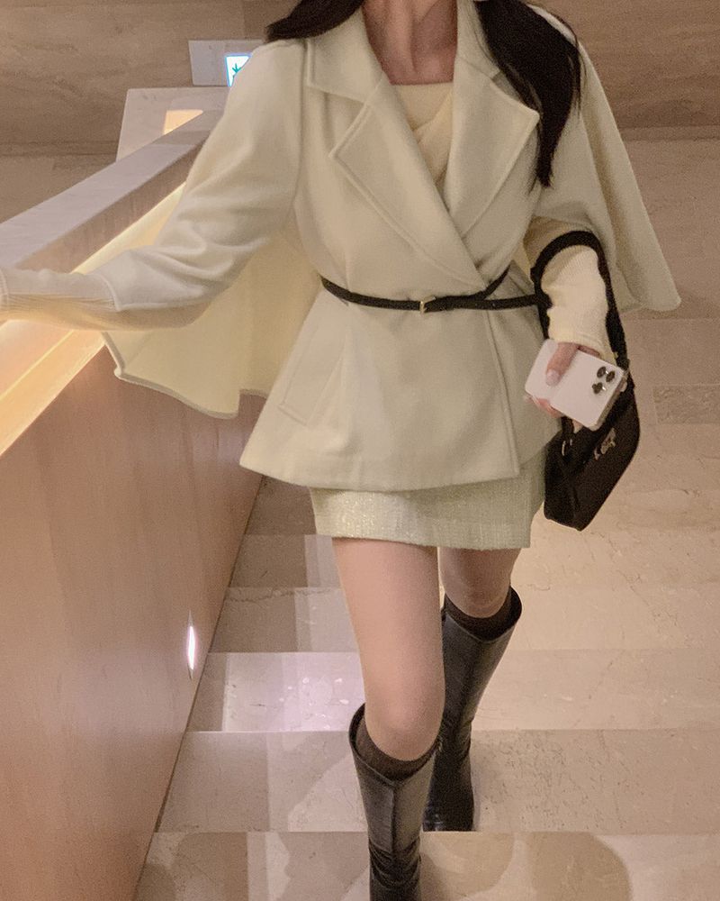 Cape Half Coat(belt set)