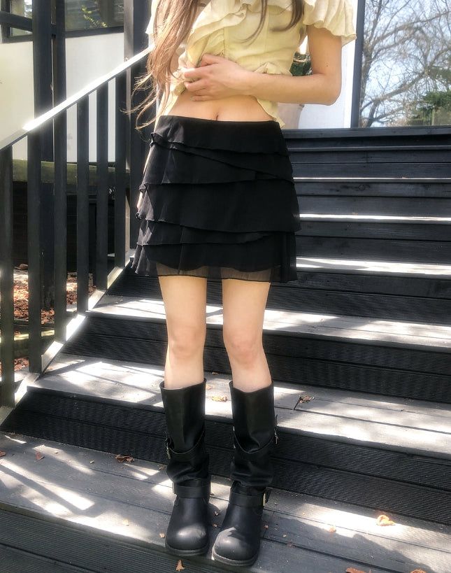 ULAN(ユレン)の「Morin Wavy Layer Frill Skirt(Skirts)」