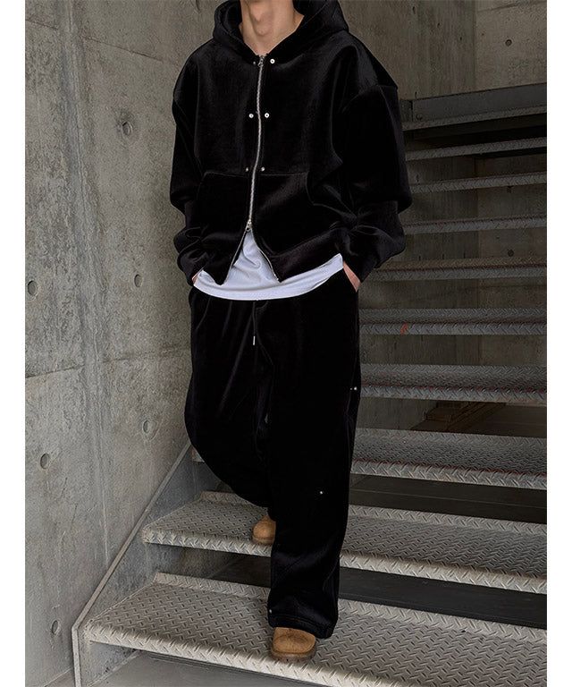 LAURANT（ロラン）の「[SET UP가능] Velvet mink rivet banding pants（Pants）」