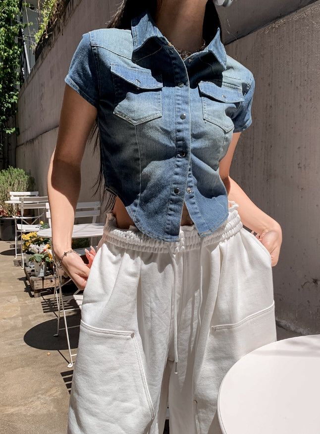 Our Washing Cropped Denim Shirt