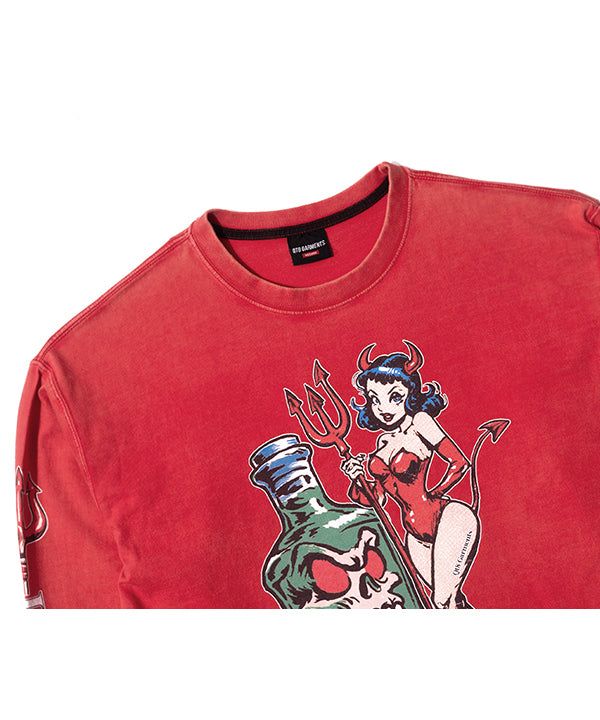 RG Kiss & Risk Washed Long Sleeve (Red)