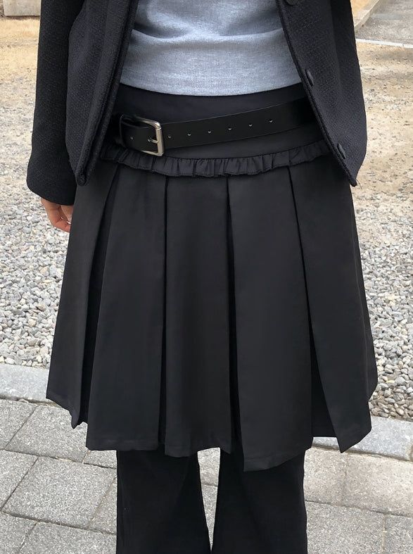 Herin Frill Pleated Midi Skirt
