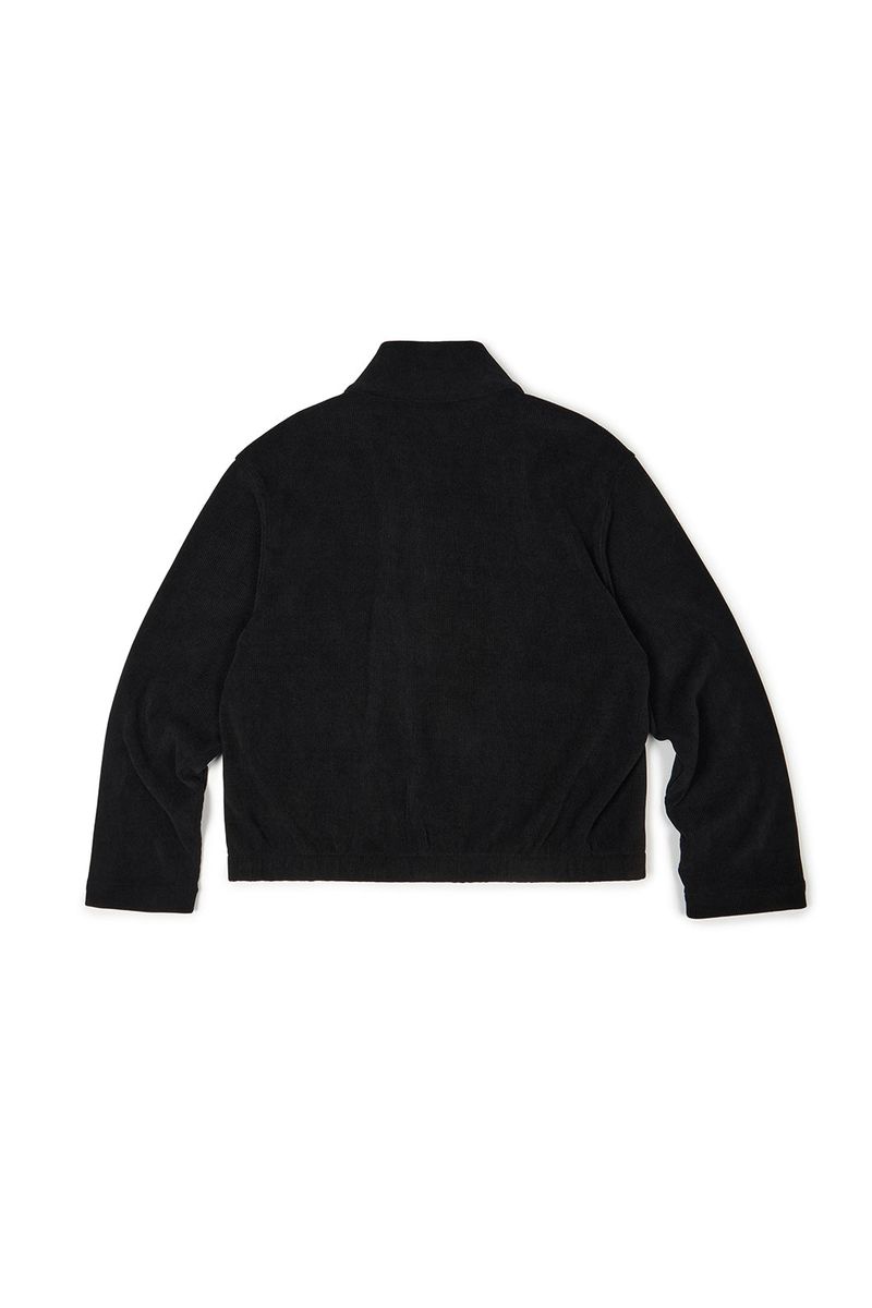 (BASE) MONO KNIT ZIP UP (BLACK)