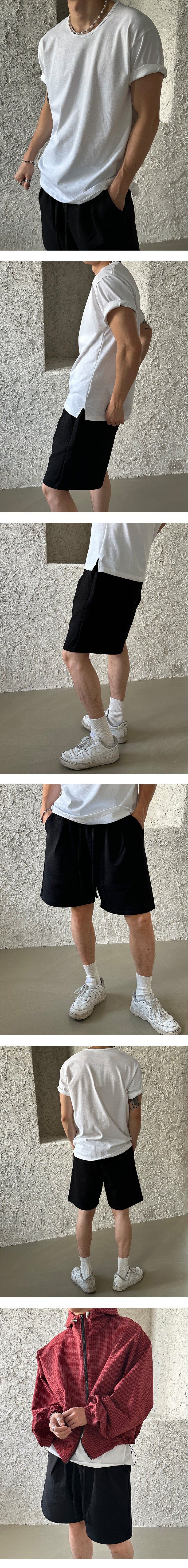 [PREMIUM] Essential pin tuck half pants (4color)
