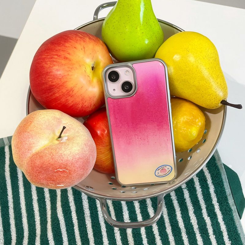 [MADE][Epoxy Silver Bumper Case] Peach Case