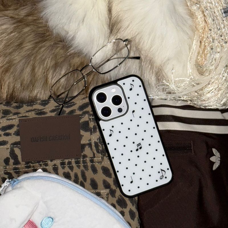 [MADE] xs ♩♪♬ dot. (white) glass bumper iPhone case