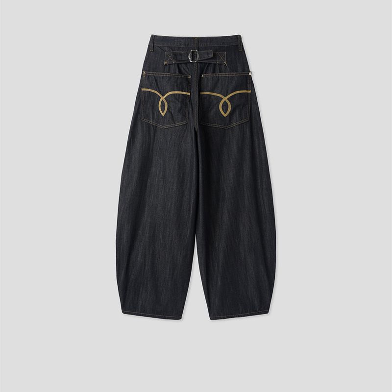 Low waist tab denim pants -1C