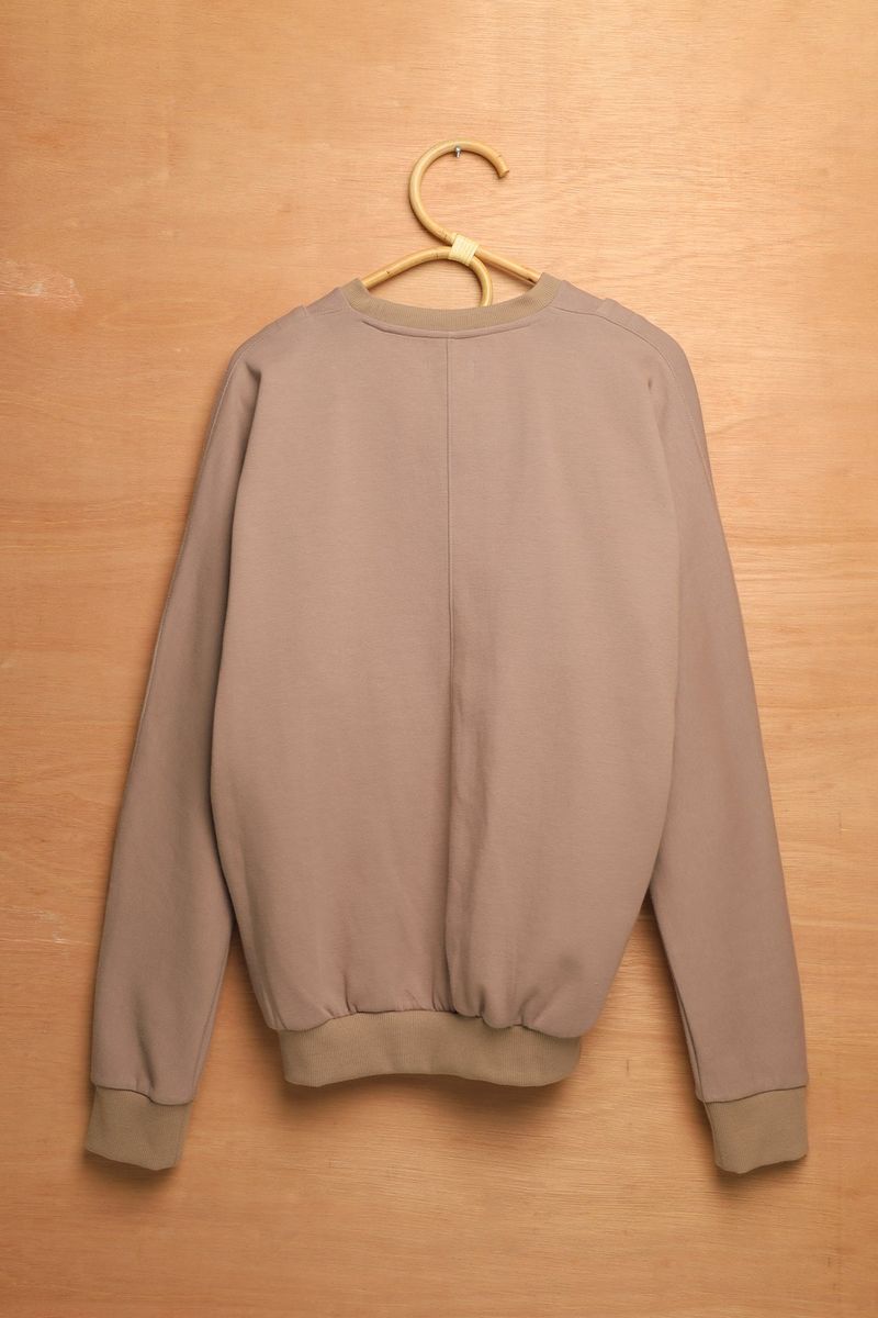 HALF ZIP LAYERD SWEATSHIRTS-BRONZE